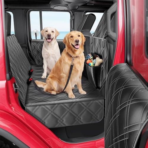 DIAMOOKY for Jeep Hard Bottom Back Seat Extender for Dogs: for Jeep Wrangler JK JL 2011-2026 & Gladiator JT 2020-2026 4-Door Waterproof 420 lbs Dog Car Seat Cover Dog Hammock W/Door & Seat Protection