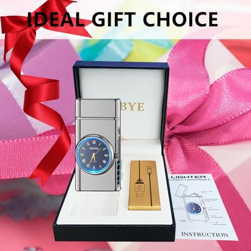 RSBYE Electric Lighter USB Rechargeable Lighters Flameless Electric Lighter Windproof Dual Arc Lighter with LED Battery Indication for Candles, Outdoor Camping, Fireworks (Silver, 220mAh), HF2212 13 - Thumbnail 6