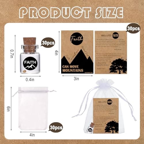 Bulk 30 Have a Little Faith Card Christian Gifts for Women, School Church Wedding Baptism Unique Christian Religious Inspirational Gifts for Women Men(Circle-30) - Thumbnail 3