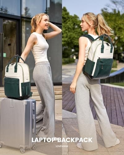 LOVEVOOK Travel Laptop Backpack Women, 15.6 Inch Anti-theft Laptop Bag with USB Port, Fashion Waterproof Computer Backpacks Teacher Nurse Backpack Purse for College School Work - Thumbnail 6