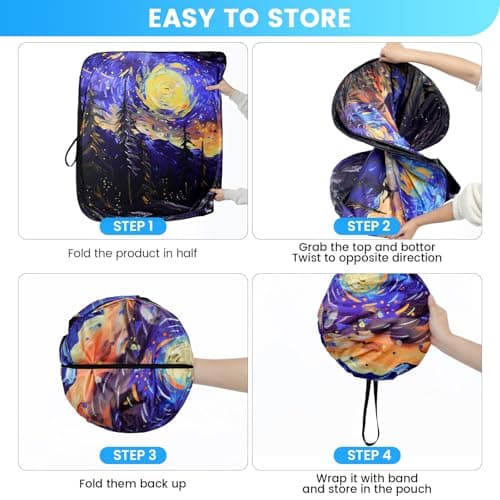 Foldable Windshield Sun Shade for Car – 240T Reflective UV and Heat Shield with Storage Bag | Keeps Interior Cool - Thumbnail 6