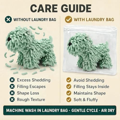 FAGOBI Cute Dog Chenille Hand Towel, 3D Fuzzy Puppy Hangable Ball Hand Towel Microfiber Super Soft Absorbent Bathroom & Kitchen Towels with Hanging Loop, Can Be Placed on the Sink Countertop (Green) - Thumbnail 4