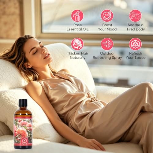Essential Oil Rose 3.38 fl oz with Glass Dropper, Pure Fragrance Oils - Thumbnail 2