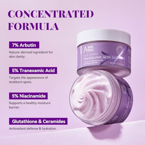 ANAI RUI Tranexamic Acid Cream with 70,000ppm Arbutin & 50,000ppm TXA, 5% Niacinamide, Dark Spot Care, Smooth & Even-Looking Skin, 1.7oz - Thumbnail 3