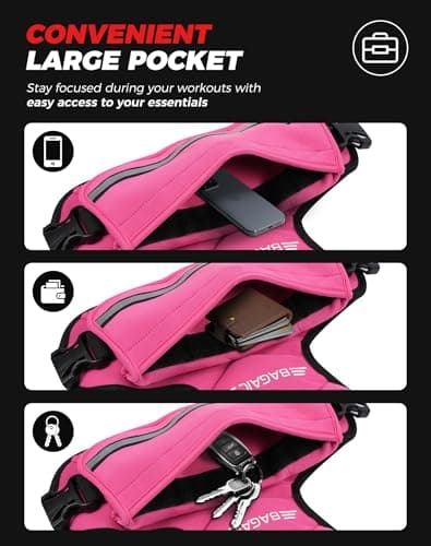 BAGAIL Adjustable Weighted Vest for Women 12-18lb, Comfortable U-Neck Rucking Vest with 6 Removable Weights, Storage Pocket and Reflective Strips for Walking, Jogging, Weight Loss & Home Workouts - Thumbnail 5