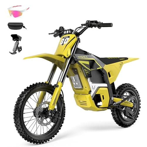 Tasaca V58 Electric Dirt Bike Teens Adults, 5500W Peak Mid-Drive Motor & 276NM, 55MPH & 5-Gears Electric Motorcycle with 52V 30Ah Removable Battery, Full Hydraulic Brakes & Suspensions Off-Road EBike