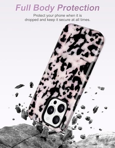 Aitipy Magnetic Little Tortoise Shell Phone Case for iPhone 13 Pro, Compatible with MagSafe, Cute White Aesthetic Leopard Print Soft TPU Hard PC Shockproof Protective Phone Cover for Women Girls - Thumbnail 4