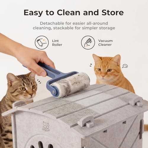 Apasiri Cat Houses for Indoor Cats: Felt Cat House Cave Cathouse, Scratch-Resistant Warm Insulated Covered, Hideaway Tent for Anxiety Relief Gift - Thumbnail 3