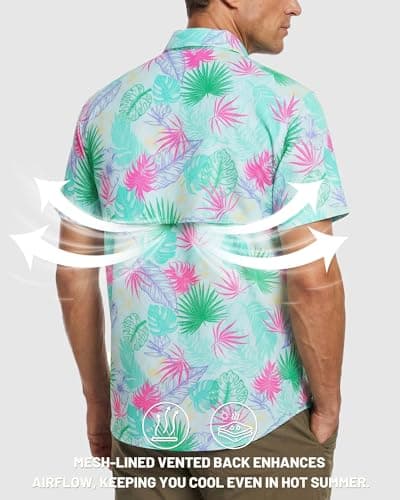 Cozople Funny Hawaiian Shirts for Men Short Sleeve Fishing Button Up UPF 50+ Breathable Daily Hiking Shirt for Travel Safari Trips XL - Thumbnail 2
