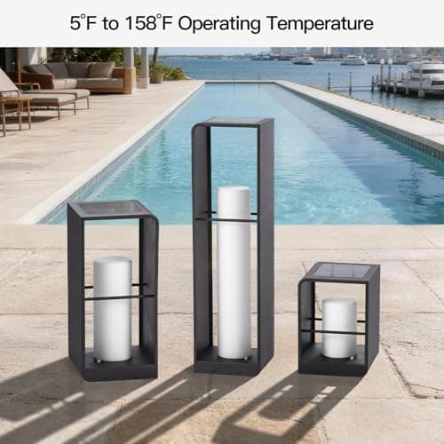 MVBT 28.7" Tall Outdoor Floor Lamp, Large Solar Lantern Waterproof, 3000K Solar Floor Lamp, Outdoor Lanterns for Porch, Patio Lights Solar Powered Free Standing for Yard Deck Garden Pathway Walkway - Thumbnail 4