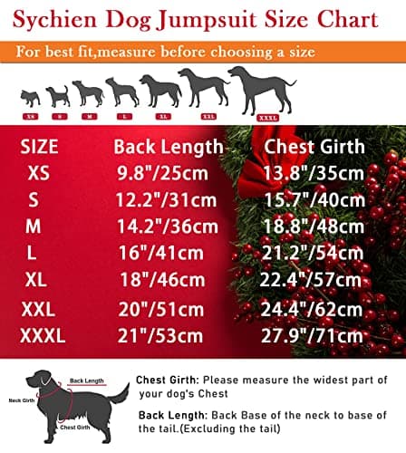 Sychien Dog Christmas Pajamas Extra Large,Red and White Striped Pjs for Boy Girl Dogs,Thermal Warm Cotton Christmas Holiday Jumpsuit for Big Dog,3XL - Thumbnail 6