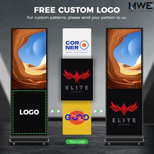49 Inch Digital Signage Display,Indoor Floor Standing TouchScreen Advertising Display Kiosk Android System,Commercial LCD Totem Support HDMI-in,Free Customization Stickers and CMS System(Black) - Thumbnail 6