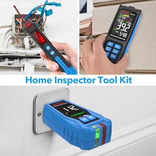 MESTEK Tool Set, Electric Tester Kit with Non-Contact Voltage Tester, GFCI Outlet Tester, Digital Moisture Meter, Home Inspector Tool Kit with Carrying Case and Batteries, 3-Piece - Thumbnail 5