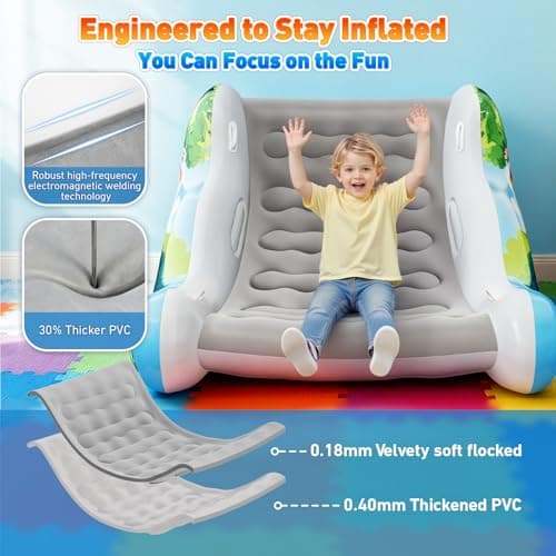 Sensory Chair for Kids, Inflatable Rocking Chair for Kids with Autism & ADHD, Air Cloud Rocker for Toddler as 3 4 5 6 7 8 Year Old Boy Girl Gifts, Autism Sensory Products Training Body Coordination - Thumbnail 6