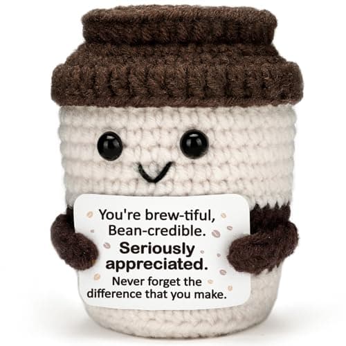 Gifts for Coffee Lovers Easter Basket for Coworkers Teacher Nurse Friends Employee Principal Appreciation Thank you Gifts for Women Man Emotional Inspirational Support Positive Crochet Coffee Gift - Image 1