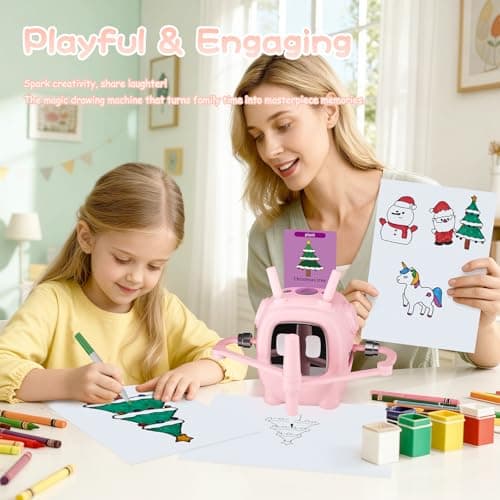 Drawing Robot for Kids with 192 Cards, Smart Robot Drawing Machine Toys for 3+ Year Old Boys and Girls, Interactive Painting Learning and Educational Toy Perfect for Birthday Chirstmas Party, Pink - Thumbnail 2