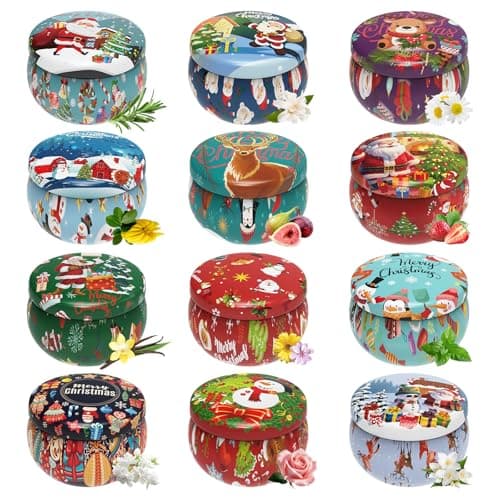 Christmas Candles Gifts Set for Women, Primevolve Scented Candles for 12 Bulk Home Aromatherapy, Strongly Fragrance Long Lasting Portable Travel Tin for Spa Bath Yoga - Image 1