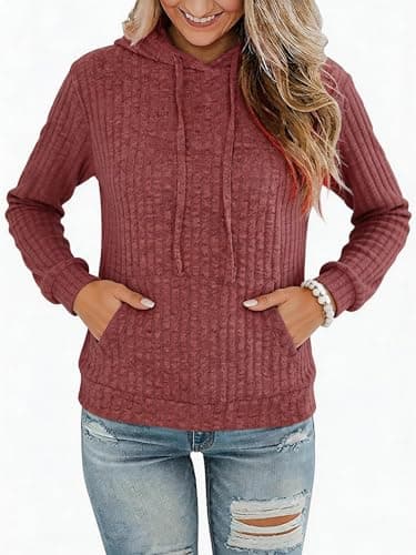 STOLKISS Women’s Casual Hoodies Shirts Long Sleeve Lightweight Fall Pullover Tops Solid Velvet Loose Sweatshirt with Pockets - Thumbnail 3