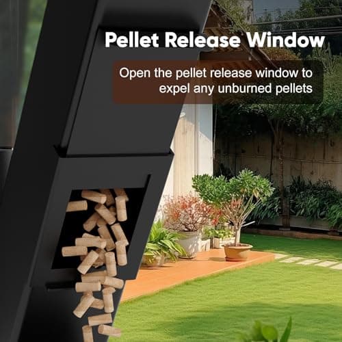 Rayzi 58 Inch Pellet Stove, Outdoor Decorative Wood Pellet Heater Burning Fireplace for Ambiance – Smokeless Flame for Patio Backyard Bonfire, Camping Party Holiday Garden Picnic - Thumbnail 5