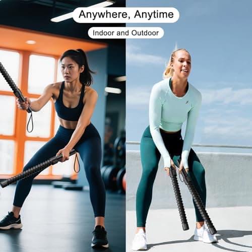 Upgrade Weighted Ropeless Battle Ropes, 2PCS Heavy Duty Portable Cordless Battle Ropes for Home Gym, Workout Exercise Rope for Strength Building, HIIT and Low-Impact Aerobic Training for Men & Women - Thumbnail 5