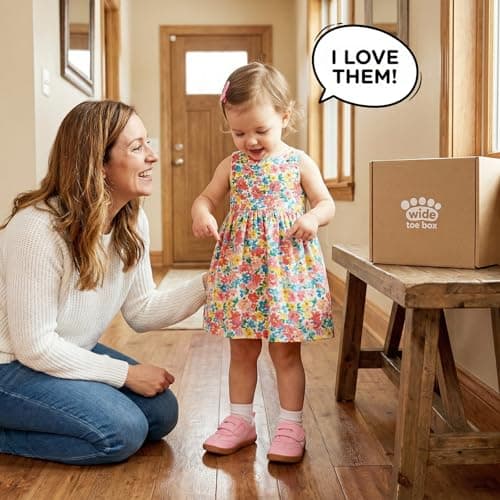 WIDE TOE BOX Toddler Barefoot Shoes,Girls and Boys First Walking Shoe with Hook and Loop Non-Slip Baby Sneakers Blush Powder Size 8 - Thumbnail 3