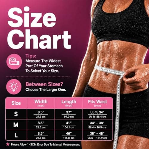 YITIANTL Waist Trainer for Women and Men Belly Fat, Neoprene Sauna Sweat Band, Stomach Wrap Waist Trimmer for Workout, Lower Back Support-Medium Pink - Thumbnail 6