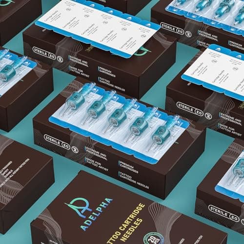 50Pcs Tattoo Cartridge Needles Assorted Mixed Size #10 Round Liner 3RL 5RL 7RL 9RL 11RL with Membrane Tattoo Needles Professional Disposable - Thumbnail 6