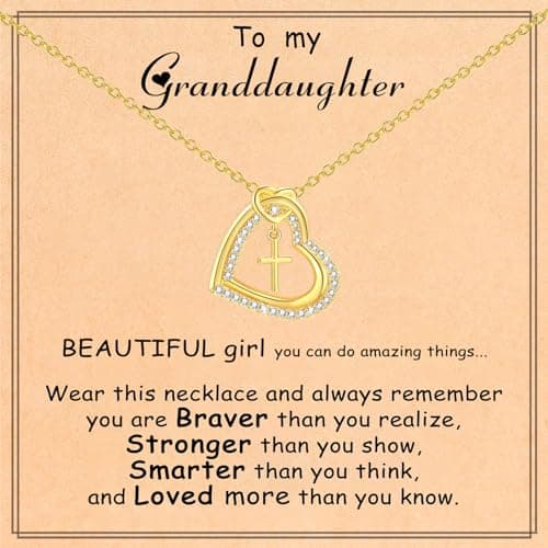 GLEZZA First Communion Gifts for Teens,Cross Necklace for Daughter Baptism First Communion Confirmation Graduation Easter Jewelry Gifts - Image 1