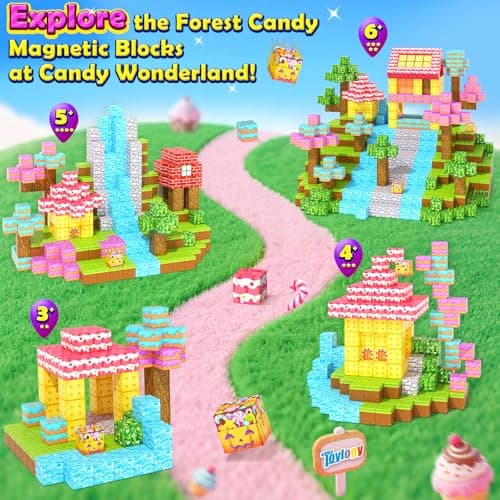 200PCS Magnetic Blocks - Magnetic Building Blocks for Girls Age 3+, Build Mine Magnet Craft Cubes for Toddlers, STEM Sensory Toys for Princess, Kids Christmas Birthday Gift - Thumbnail 6