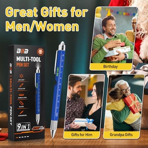 BIIB Fathers Day Gift from Daughter, 9 in 1 Multitool Pen Gifts for Men, Mens Gifts for Fathers Day, Personalized Fathers Day Gift Ideas, Anniversary Birthday Graduation Gifts for Men Him - Thumbnail 2