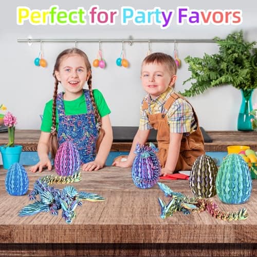3D Printed Dragon Egg - Crystal Dragon Articulated Fidget Toys for Home Office Decor - Stocking Stuffer, Easter Eges, Surprise Eggs, Collectible Gift for Kids & Adults - Fidget Desk Toy for Kids - Thumbnail 5
