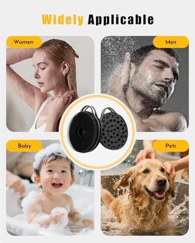 2 in 1 Silicone Body Scrubber, Anti Cellulite Massage Scrubber, Exfoliating Shower Brush for Men & Women, Removes Dead Skin, Reduces Cellulite, Improves Circulation, Fast Dry, Non Slip (1PC, Black) - Thumbnail 6