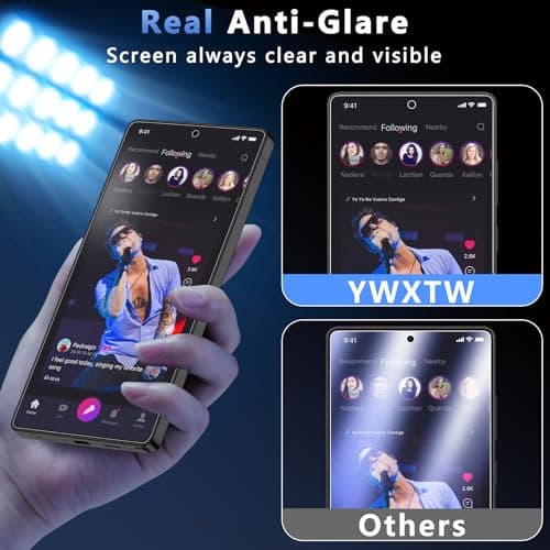 YWXTW 2 Pack Matte Screen Protector for Samsung Galaxy S26 + 1 Set Camera Lens Protector, [Smooth as Silk] [Fingerprint Unlocking] Anti Glare Anti Fingerprint Tempered Glass Screen - Thumbnail 6