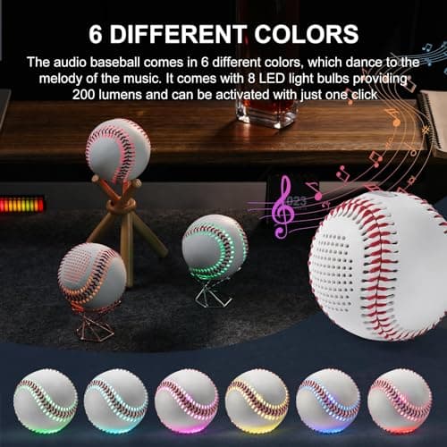 JIOBOLION Glow in the Dark Baseball Bluetooth Speaker - Thumbnail 4