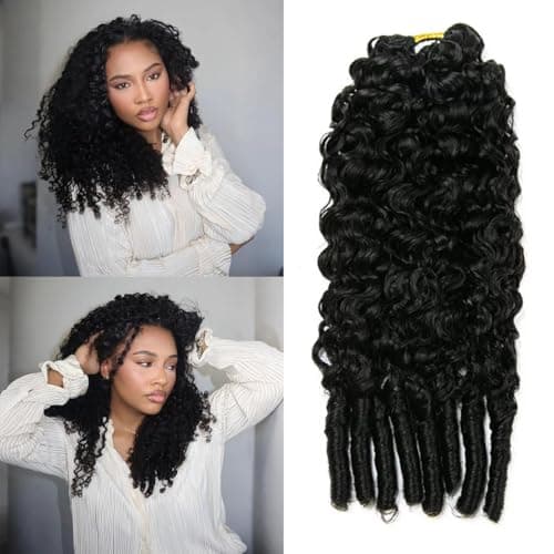 Knotless Human Crochet Hair for Black Women Water Curly Reusable Human Hair Crochet 180G 150 Strands Feather Crochet Human Hair 20 Inch NC