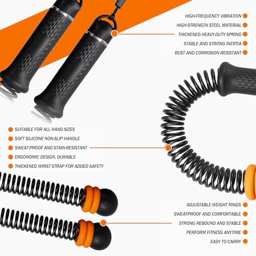 RIZENCE Upgrade Portable Ropeless Battle Ropes - Adjustable Weights Cordless Battle Ropes for Home Gym with Training Poster - Battle Rope Sticks Exercise Equipment for Low-Impact Workout, HIIT & Cardio - Thumbnail 5