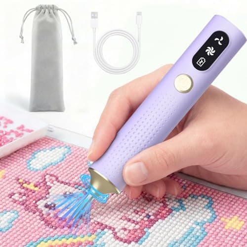 Electric Diamond Painting Pen, Vacuum Diamond Art Pens Cordless & Quiet, Adjustable Suction Mode, No Wax Needed, Diamond Painting Tool Supplies for Adults, Purple - Image 1