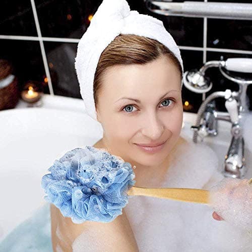 RASDDER Back Scrubber for Shower & Body, Long Handle Bath Brush with Loofah Sponge, Exfoliating Shower Brush for Men and Women - Thumbnail 5