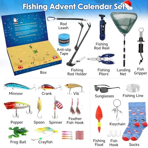 Ohanniewa Fishing Advent Calendar 2026 — 24 Days of Fishing Tools & Lures Gift Set — Christmas Countdown Advent Calendar for Teen Boys and Adult Men, Perfect for Anglers and Fish Lovers - Thumbnail 2
