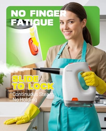 POPCHOSE Steam Cleaner with Detergent Dispenser, 15s Heat-Up Handheld Steam Cleaner for Home, 500ml Removable Water Tank, Lightweight Portable Steamer for Cleaning Grout, Windows, Kitchen, Easy Refill - Thumbnail 5