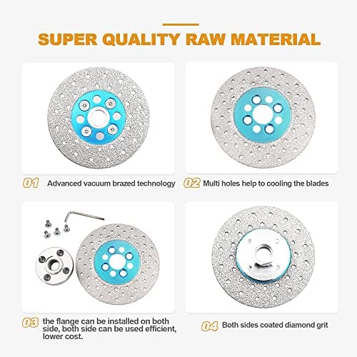 Diamond Granite Cutting Wheel,BRSCHNITT 4-Inch 100mm Vacuum Brazed Angle Grinder Diamond Blade with 5/8-11 Thread for Grinding Beveling Shaping Rounding Granite,Porcelain,Tile,Stone,Marble,Quartz - Thumbnail 6