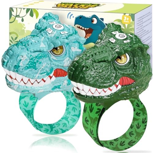 Vvinca Walkie Talkies for Kids 2 Pack - Dinosaur Toys for Boys Age 3-5 5-7 8-12 T-Rex Adjustable Wrist Strap Long Range Clear Sound Outdoor Camping Gears Christmas Birthday Gifts Stocking Stuffers - Image 1
