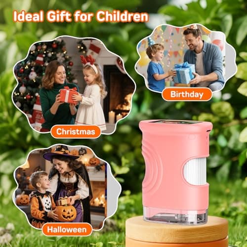 Microscope for Kids with 2.0" IPS Screen, Girls 1000X Handheld Outdoor Gifts Portable STEM Science Lab Toy, Rechargeable Digital Microscope Educational Gift for Girls Age 4-6 8-12, Pink - Thumbnail 5