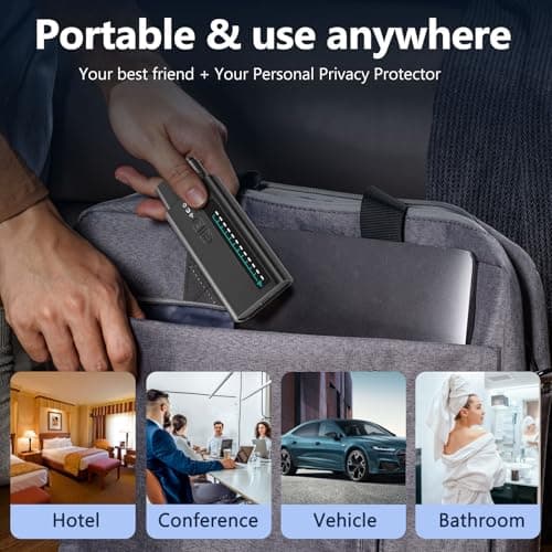 FOWARD GAUSS Hidden Camera Detector, Anti-Spy Detector, Listening Device Detector, Camera Finder, FG9 Plus Professional Privacy Protector - Thumbnail 6