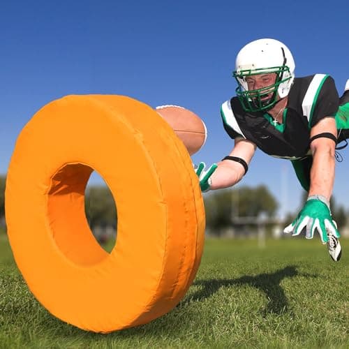 SFNSM Big Football Tackle Wheel 35 Inches, Football Tackle Dummy for Youth, Football Tackling Practice Drills with High Elastic Foam and Waterproof PU Leather for Football Training Equipment - Thumbnail 6