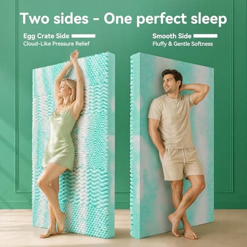 NicePlus Dual Layer 4 Inch Twin XL Mattress Topper - 2" Gel Cooling Memory Foam and 2" Ultra Soft Pillow Top, Viscose Made from Bamboo Mattress Topper for Back Pain Relief - White - Thumbnail 5