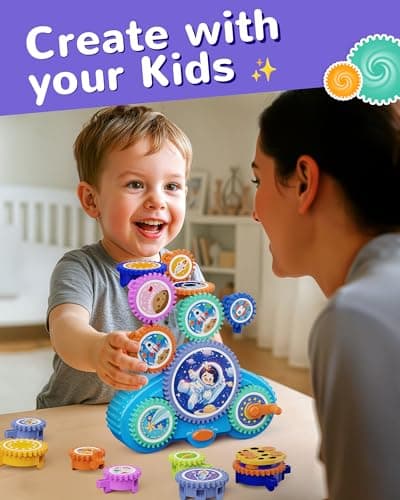 KOKODI Gear Building Toys for Kids, Electric & Manual Construction Set for Kids, Engineering Learning Kit for Ages 3-8 Years Old, Birthday Gifts & Preschool Educational Toys for Boys Girls - Thumbnail 3