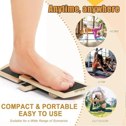 Ankle Balance Board - Single Foot Balance Board, Sprain Exerciser, Non-Slip Wood Ankle Foot Strengthener for Plantar Fasciitis Relief/Physical Therapy/Posture Correction/Balance Training - Thumbnail 4