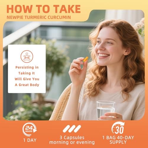 Turmeric Curcumin Supplement with MCT Oil 50mg,120 Capsules 1000mg Turmeric Extract 95% Curcuminoids,Fat Soluble Vitamin C,Bee Propolis, Ginger,Vitamin D3,Zine,Non-GMO, Gluten Free (2) - Thumbnail 4