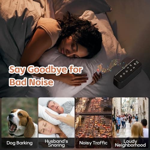 Rechargeable White Noise Machine with 3000mAh Battery - Bluetooth Sleep Sound Machines with Lullabies & Fan Sounds, Auto-Off Timer, Perfect for Office Privacy, Noise Canceling & Sleep Improvement - Thumbnail 6